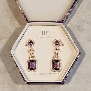 NIB "She's Positively Glamorous" amethyst-colored Cubic Zirconia In Rose Gold